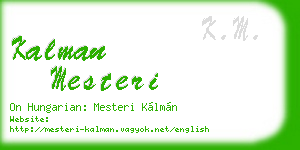 kalman mesteri business card